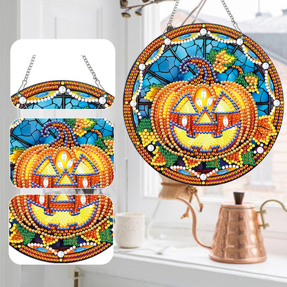 Halloween Pumpkin Special Shape Diamond Painting Art Pendants for Wall Decor