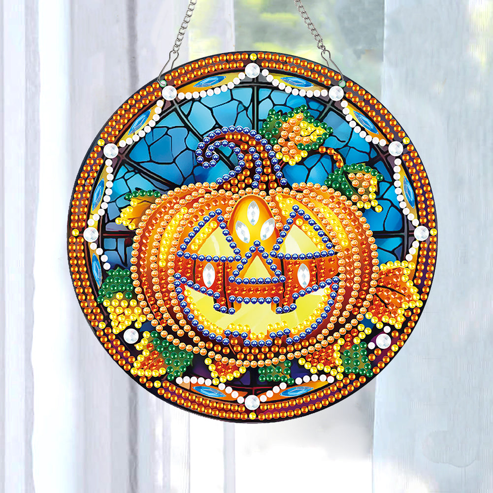 Halloween Pumpkin Special Shape Diamond Painting Art Pendants for Wall Decor