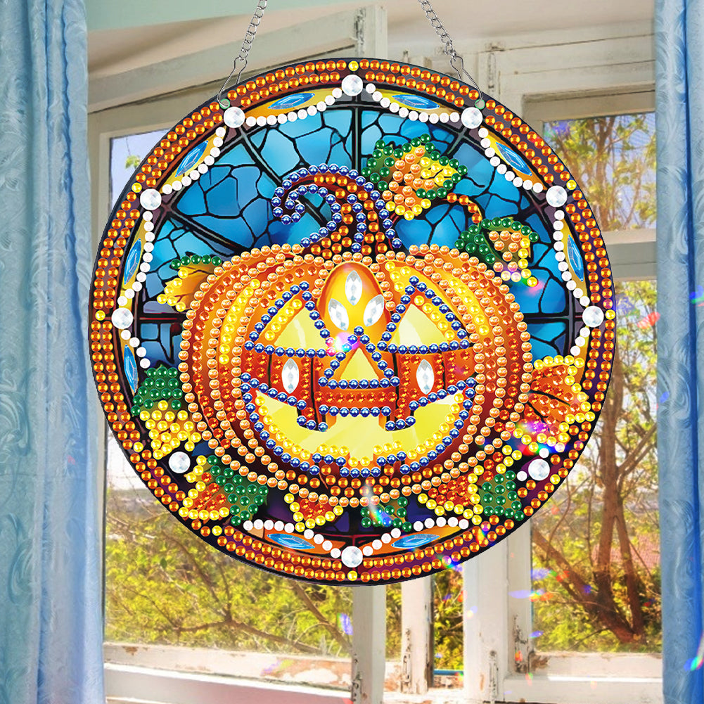 Halloween Pumpkin Special Shape Diamond Painting Art Pendants for Wall Decor