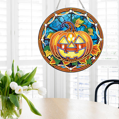 Halloween Pumpkin Special Shape Diamond Painting Art Pendants for Wall Decor