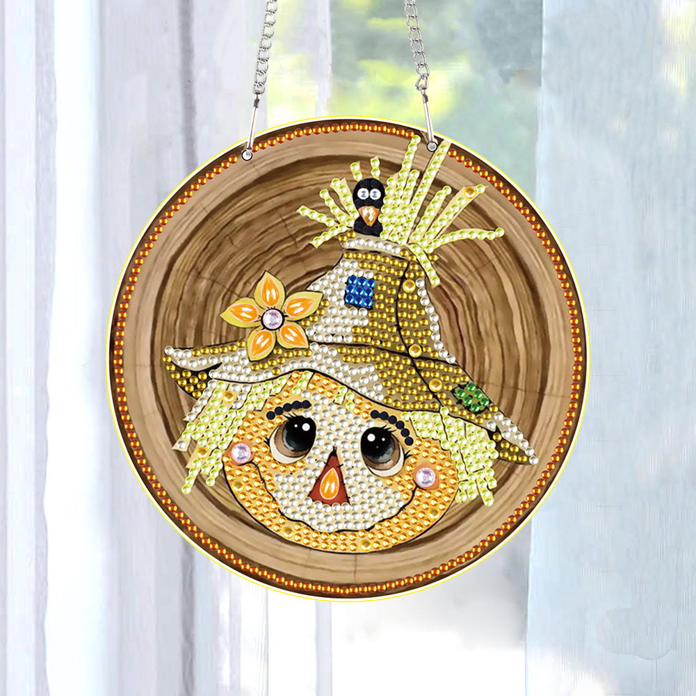 Halloween Scarecrow Special Shape Diamond Painting Art Pendants for Wall Decor