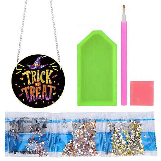 Halloween Trick Or Treat Special Shape Diamond Painting Art Pendants for Home