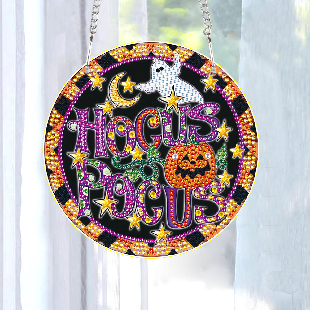 Halloween Pumpkin Special Shape Diamond Painting Art Pendants for Wall Decor