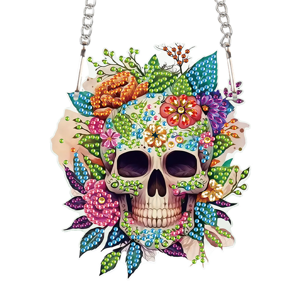 Halloween Skeleton Special Shape Diamond Painting Art Pendants for Wall Decor