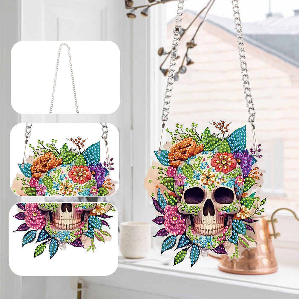 Halloween Skeleton Special Shape Diamond Painting Art Pendants for Wall Decor