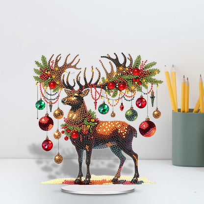 Acrylic Christmas Elk Diamond Painting Desktop Ornaments Bedroom Table Decor