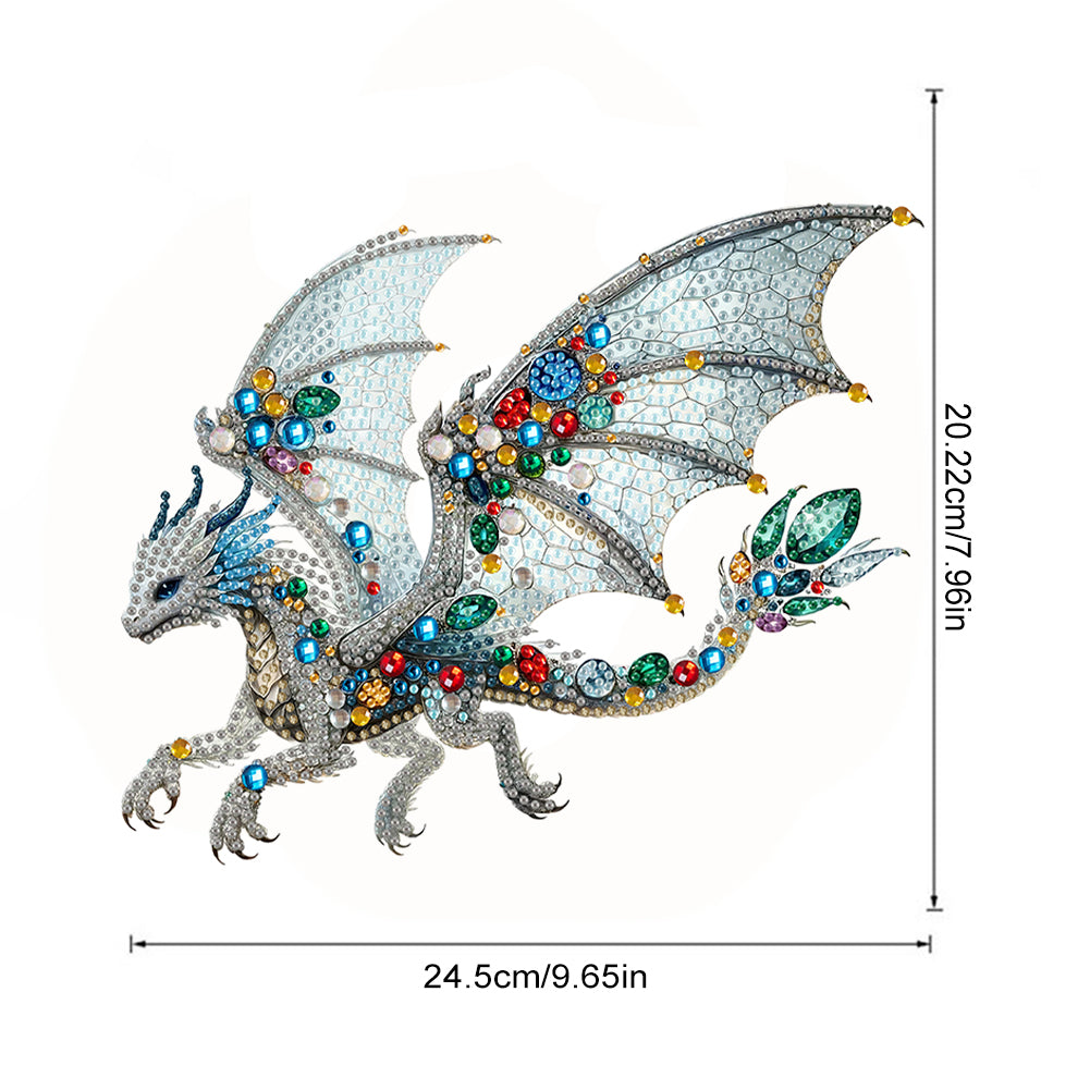 Acrylic Special Shape Gemstone Flying Dragon Diamond Painting Hanging Pendant