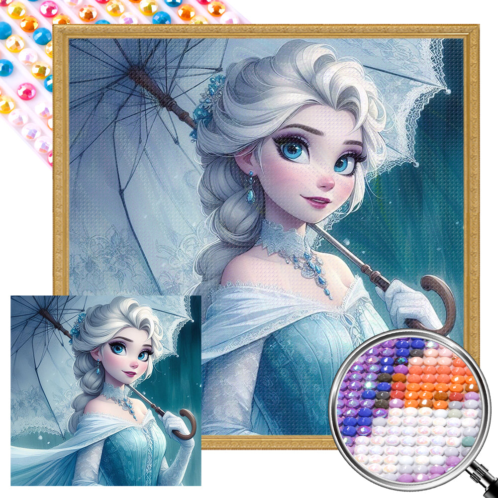 Elsa Holding An Umbrella Covered - Full AB Round Drill Diamond Painting 40*40CM