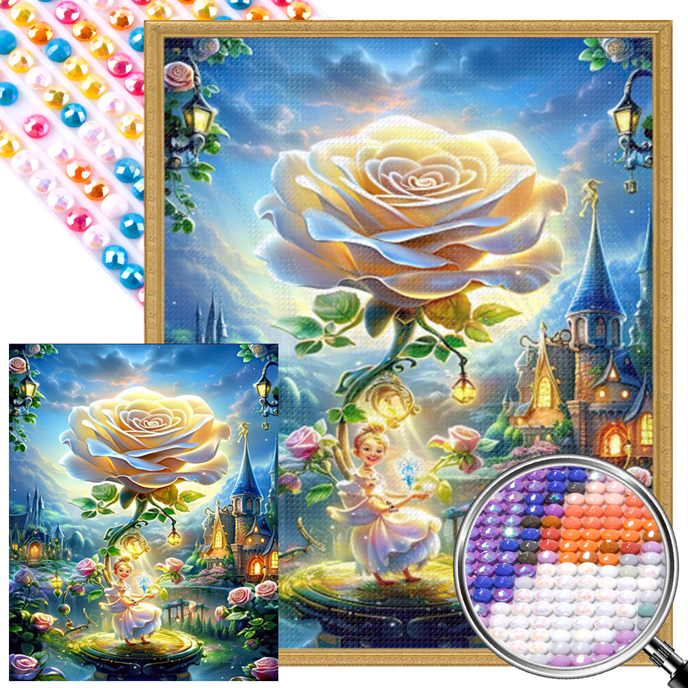 Rose Fairy Girl - Full AB Round Drill Diamond Painting 40*50CM