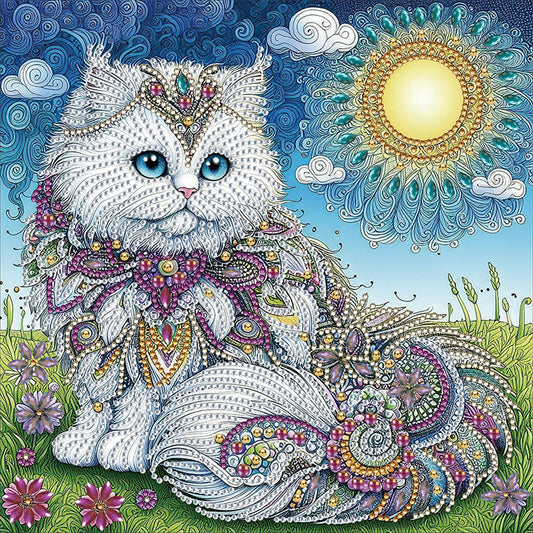 White Cat - Special Shaped Drill Diamond Painting 30*30CM