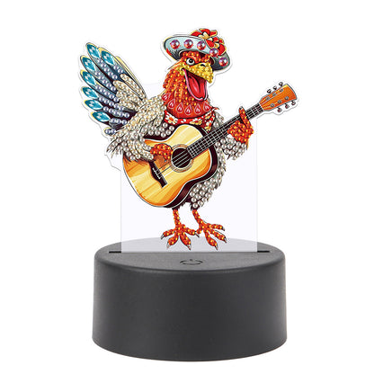 Animal Diamond Painting LED Lamp Diamond Painting Night Light (Funny Chicken)