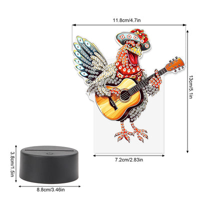 Animal Diamond Painting LED Lamp Diamond Painting Night Light (Funny Chicken)