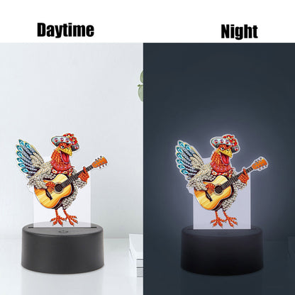 Animal Diamond Painting LED Lamp Diamond Painting Night Light (Funny Chicken)