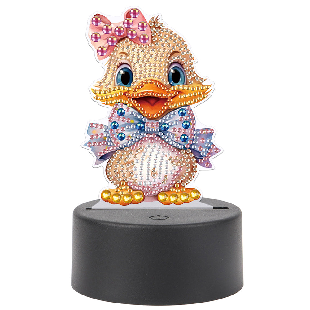 Cute Animal Diamond Painting LED Lamp Diamond Painting Night Light (Duck)