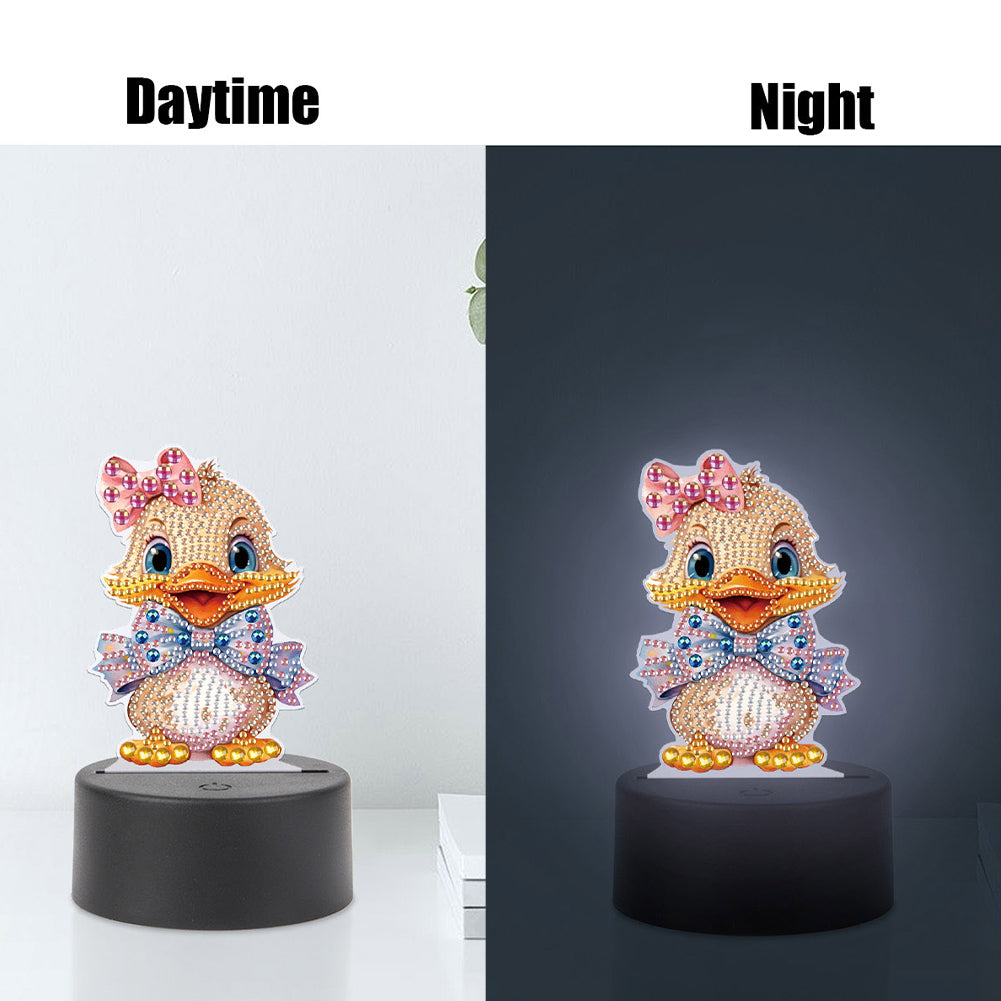 Cute Animal Diamond Painting LED Lamp Diamond Painting Night Light (Duck)