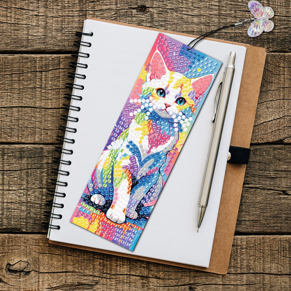 3Pcs Special Shape Cat DIY Diamond Painting Bookmarks Kits for Bookworms