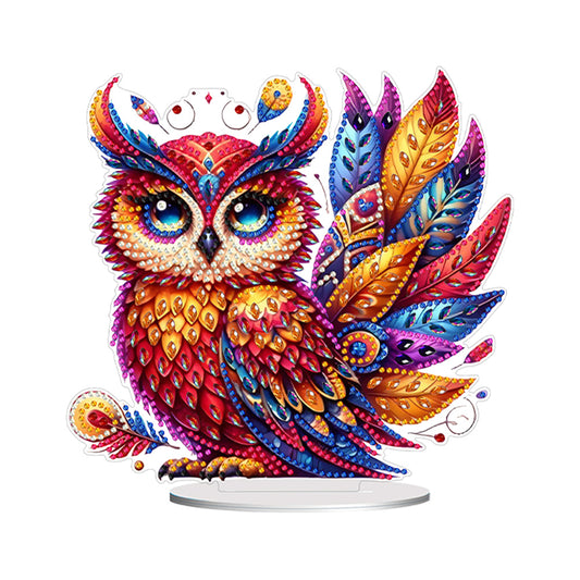 Acrylic Owl Table Top Diamond Painting Ornament Kits Desktop Diamond Art Kits