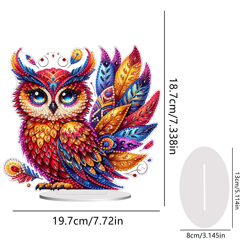 Acrylic Owl Table Top Diamond Painting Ornament Kits Desktop Diamond Art Kits