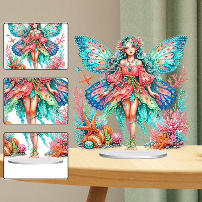 Acrylic Butterfly Fairy Girl 5D DIY Diamond Art Tabletop Decorations Home Decor