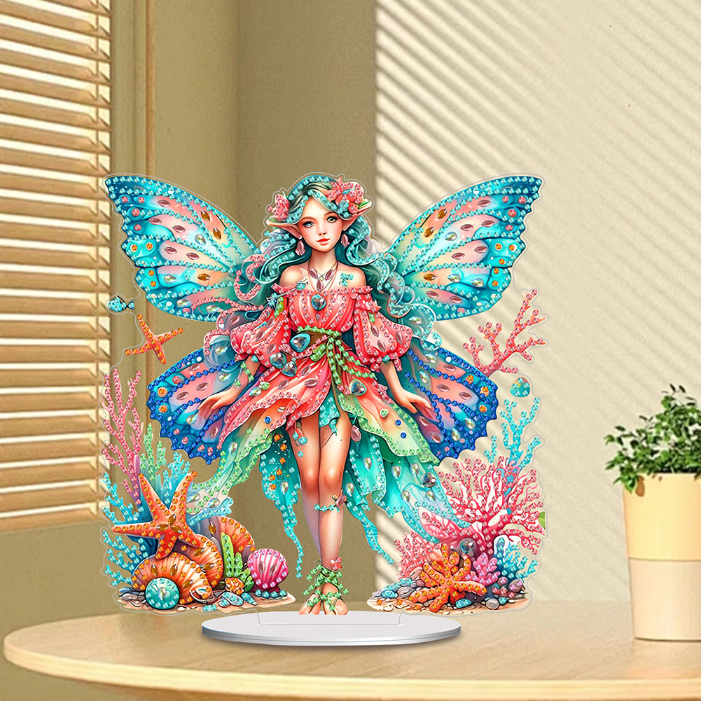 Acrylic Butterfly Fairy Girl 5D DIY Diamond Art Tabletop Decorations Home Decor