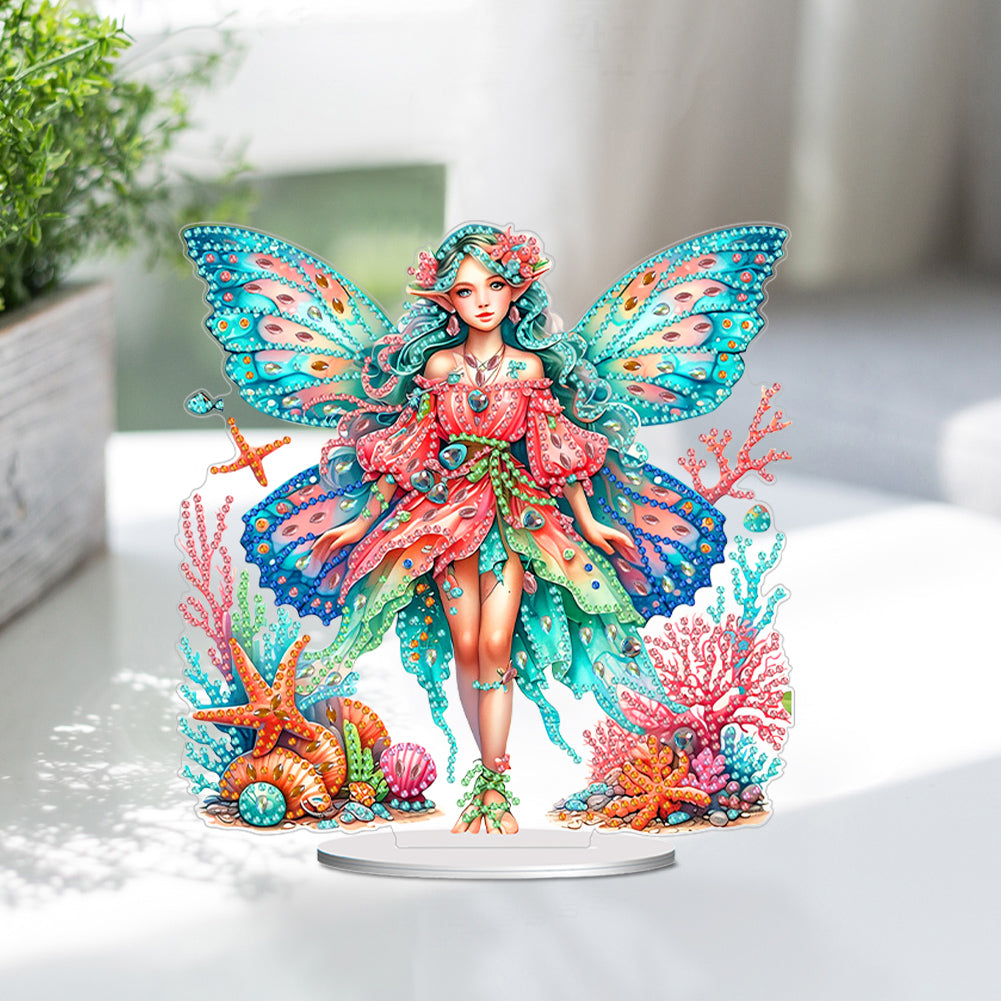 Acrylic Butterfly Fairy Girl 5D DIY Diamond Art Tabletop Decorations Home Decor