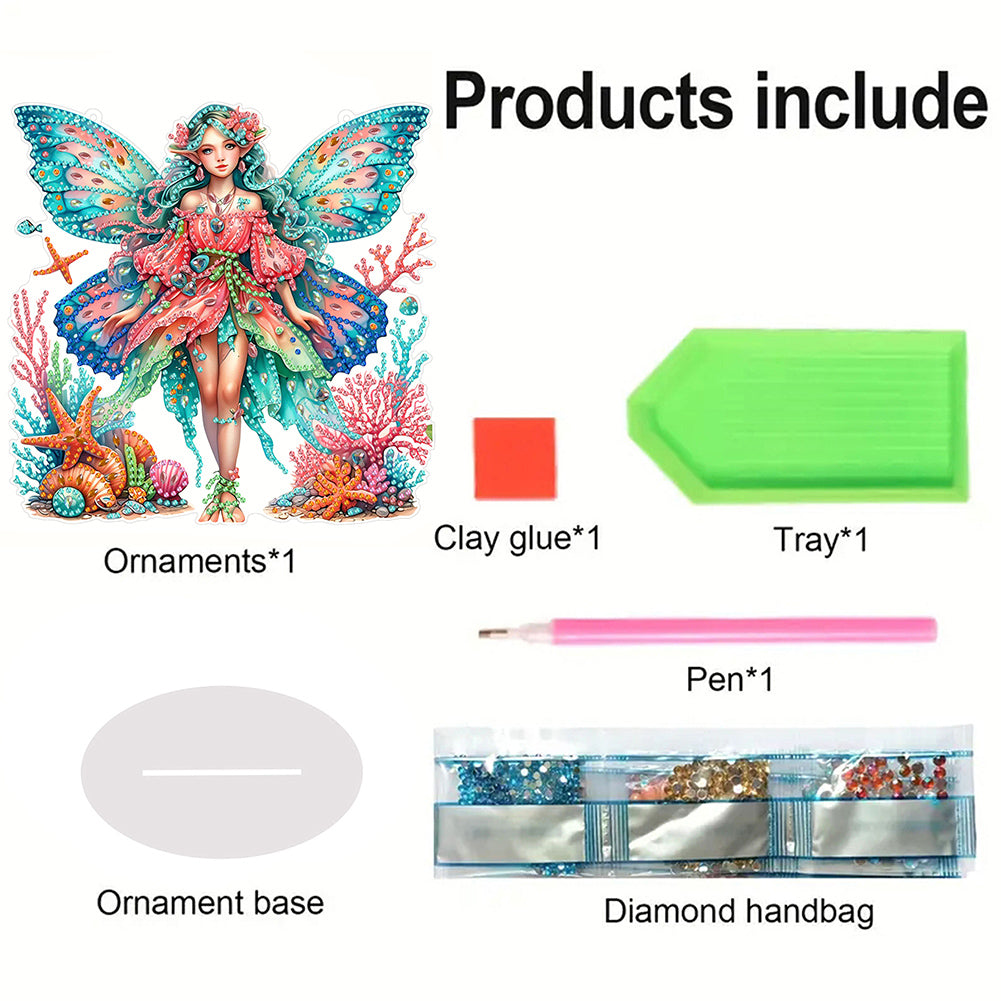 Acrylic Butterfly Fairy Girl 5D DIY Diamond Art Tabletop Decorations Home Decor