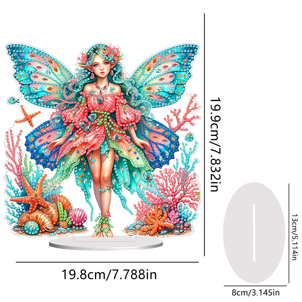 Acrylic Butterfly Fairy Girl 5D DIY Diamond Art Tabletop Decorations Home Decor