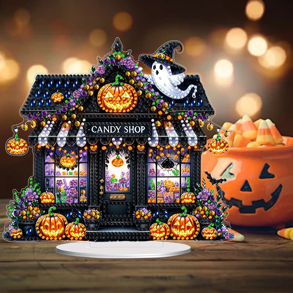 Acrylic Halloween Haunted Shop DIY Diamond Painting Home Desktop Ornaments Kit