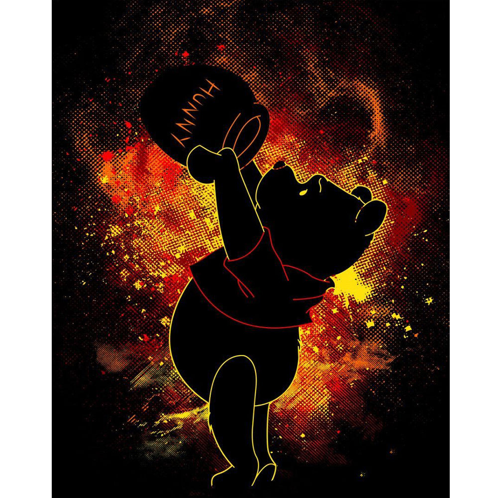 Silhouette Winnie The Pooh - Full Round Drill Diamond Painting 40*50CM