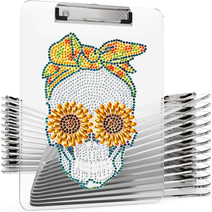 Acrylic Skull 5D DIY Diamond Painting File Folder Clipboard Office Stationary