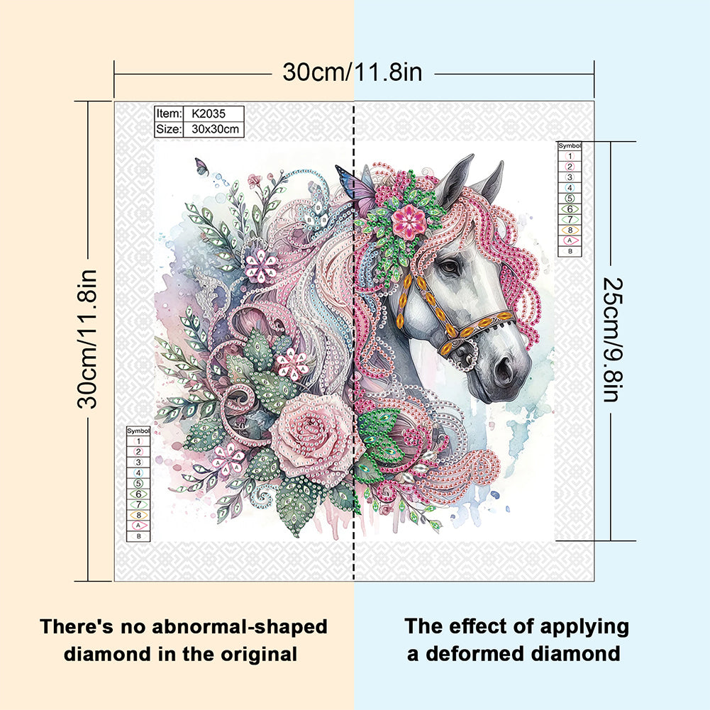 Horse - Special Shaped Drill Diamond Painting 30*30CM