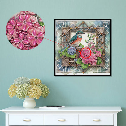 Framed Flowers And Birds - Special Shaped Drill Diamond Painting 30*30CM