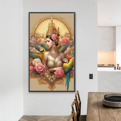 Parrot Goddess - Full Round Drill Diamond Painting 40*70CM