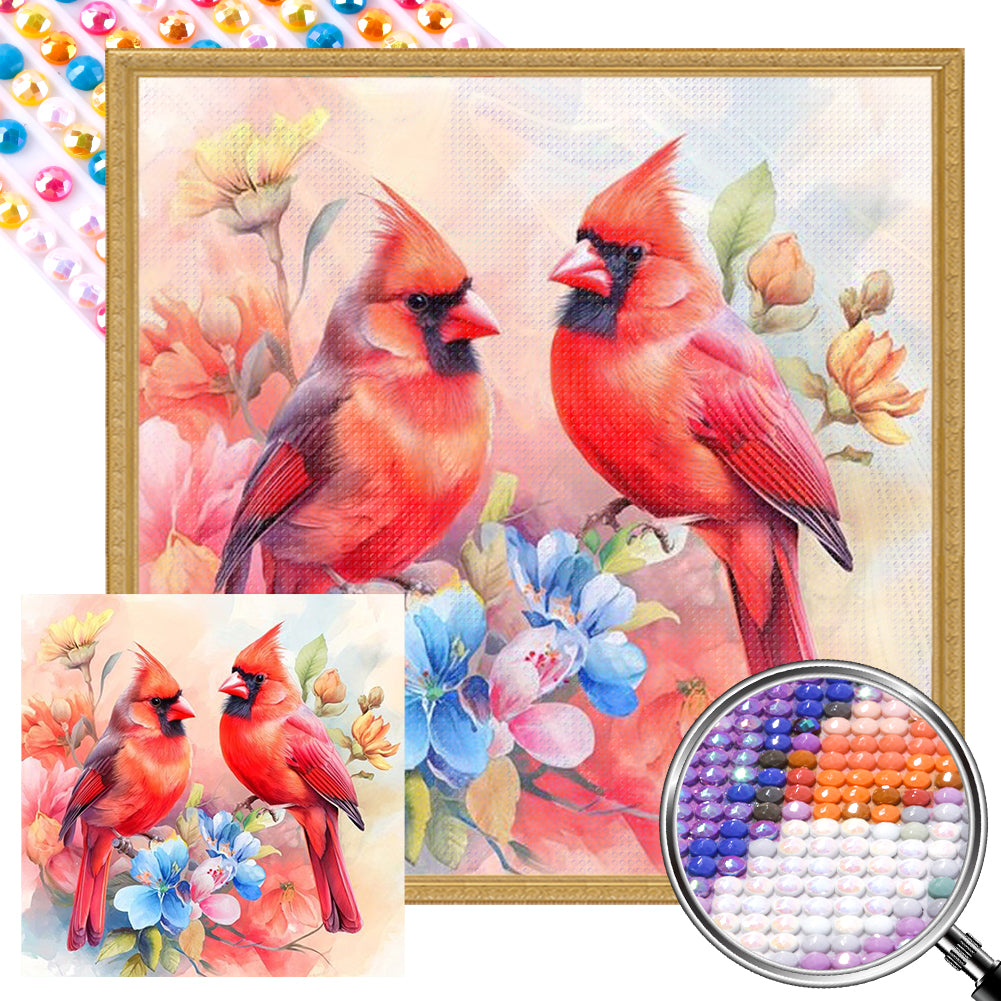 Double Cardinal - Full AB Round Drill Diamond Painting 40*40CM