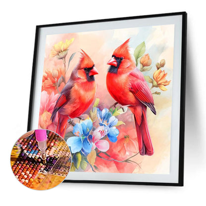 Double Cardinal - Full AB Round Drill Diamond Painting 40*40CM