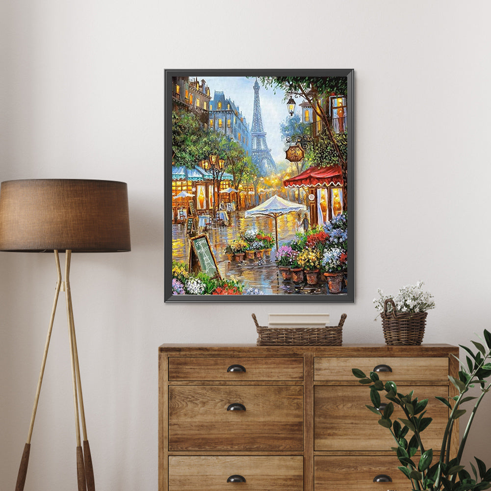 Paris Street Scene - Full AB Round Drill Diamond Painting 40*50CM