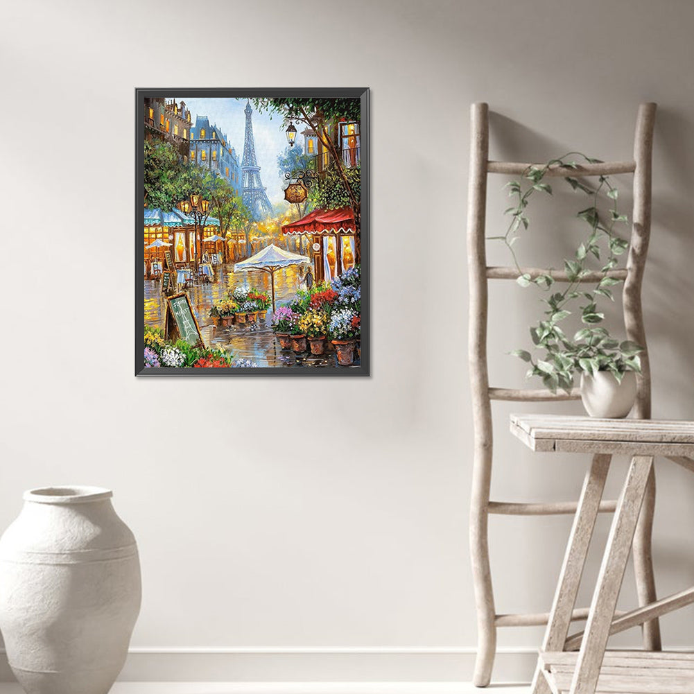 Paris Street Scene - Full AB Round Drill Diamond Painting 40*50CM
