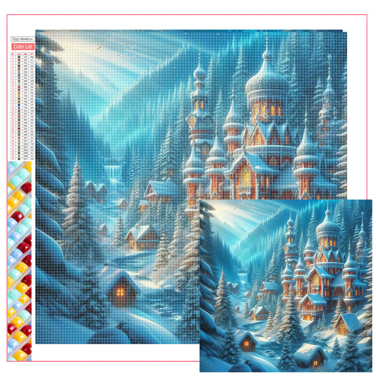 Winter Snow Scene - Full Square Drill Diamond Painting 40*40CM