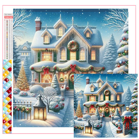 Winter Snow Scene - Full Square Drill Diamond Painting 40*40CM