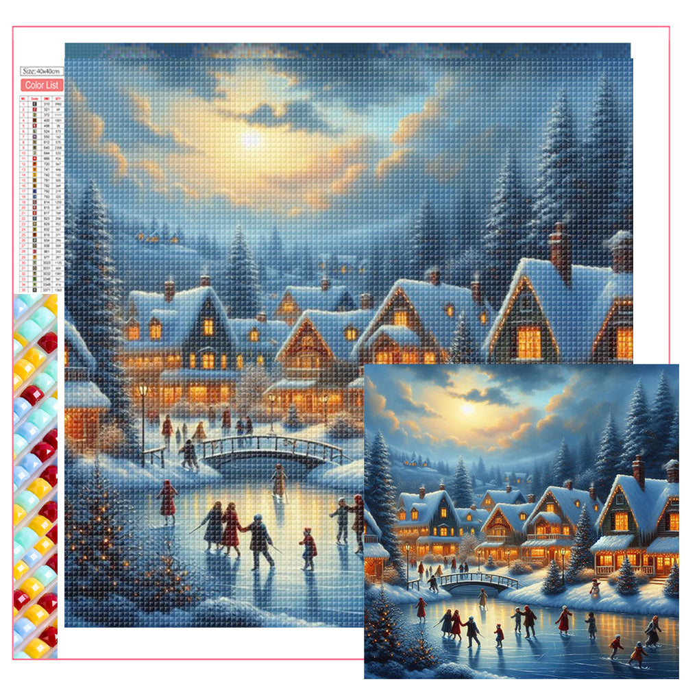 Winter Snow Scene - Full Square Drill Diamond Painting 40*40CM