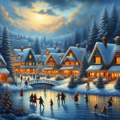 Winter Snow Scene - Full Square Drill Diamond Painting 40*40CM