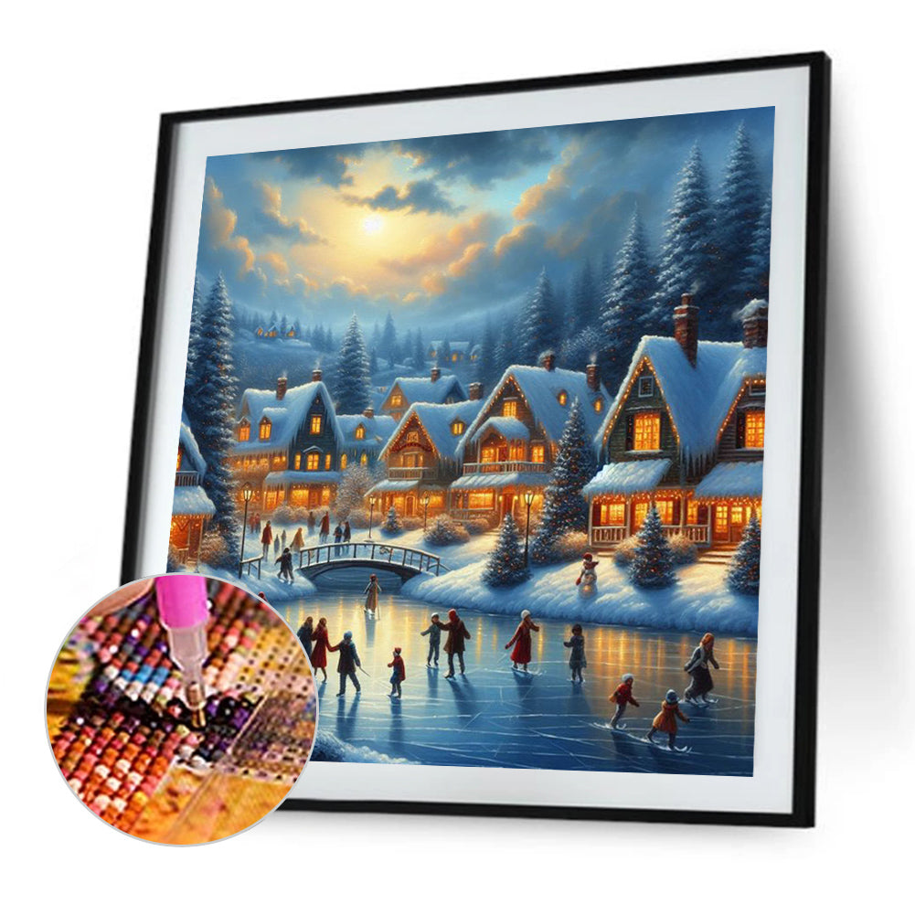 Winter Snow Scene - Full Square Drill Diamond Painting 40*40CM