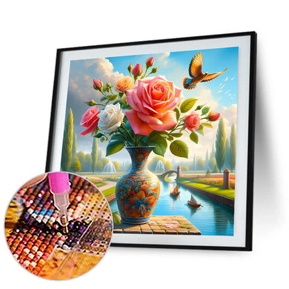 Vase Bouquet - Full Round Drill Diamond Painting 40*40CM