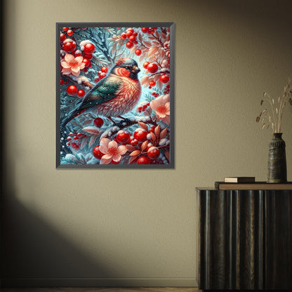 Winter Red Fruit Bird - Full Square Drill Diamond Painting 40*50CM