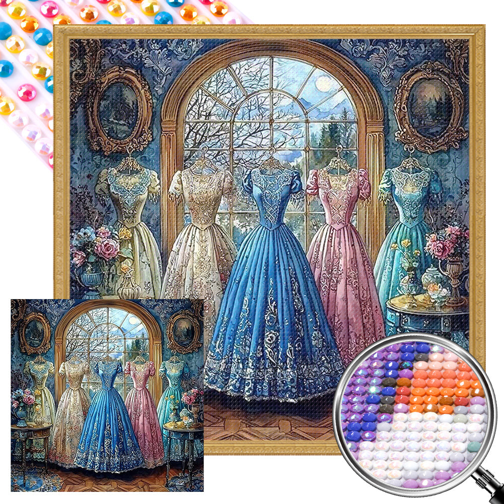 Dress - Full AB Round Drill Diamond Painting 40*40CM