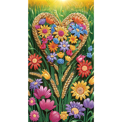 Love Flowers - Special Shaped Drill Diamond Painting 40*70CM