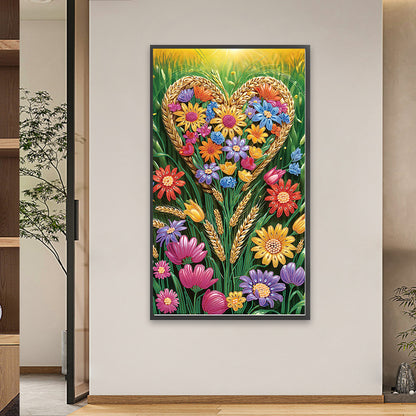 Love Flowers - Special Shaped Drill Diamond Painting 40*70CM