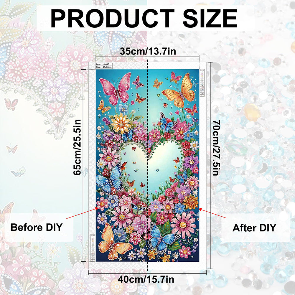 Love Flowers - Special Shaped Drill Diamond Painting 40*70CM