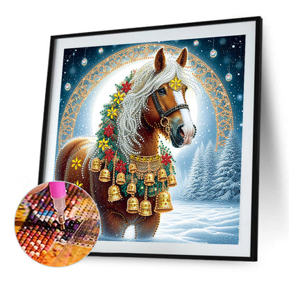 Christmas Horse - Special Shaped Drill Diamond Painting 40*40CM