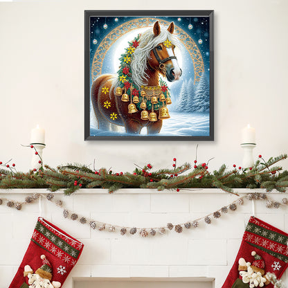 Christmas Horse - Special Shaped Drill Diamond Painting 40*40CM